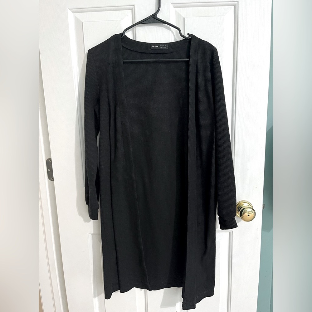 Black Full-Body Cardigan from Shein